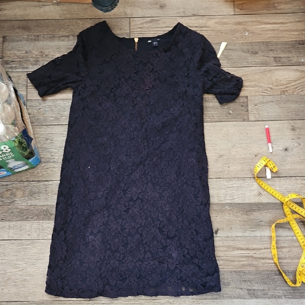 GAP Blue Sheath Mini Dress with Cuffed Sleeves. Womens Size 6